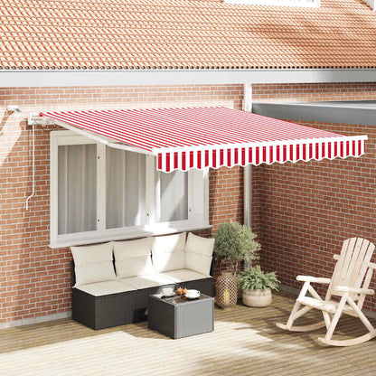 Toldo Retráctil Rojo Y Blanco 350 X 250 Cm Poliéster_1