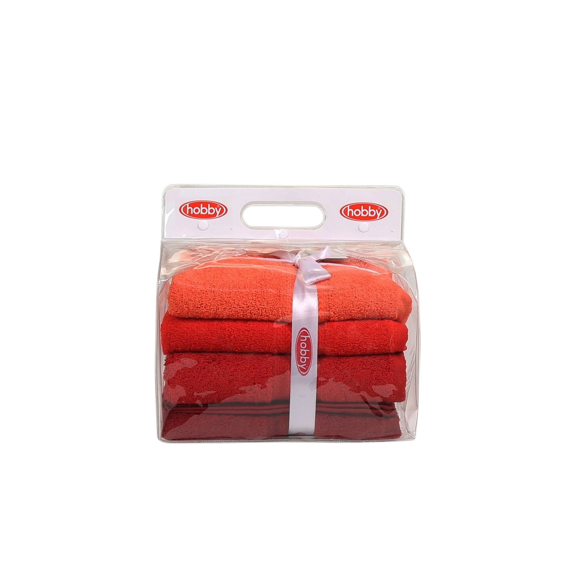Juego De Toallas De Mano (4 Piezas) Naranja Pálida, Naranja, Rojo Y Fucsia_3