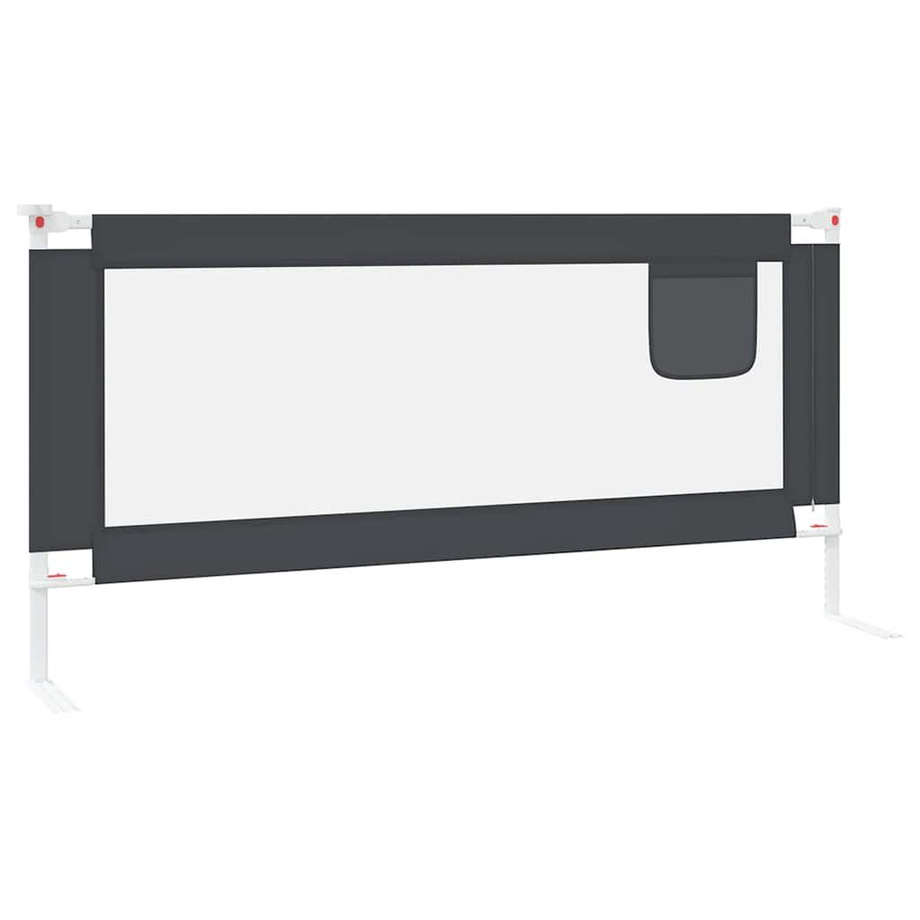 Vidaxl Barandilla De Seguridad Cama De Niño Gris Oscuro Tela 190x25 Cm_4