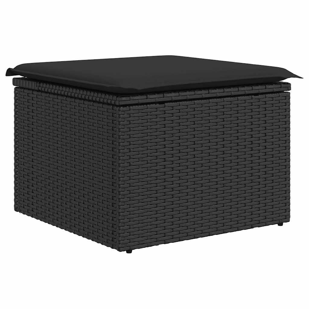 Set De Sofás De Jardín 7 Pzas Con Cojines Ratán Sintético Negro / Vetonek_5