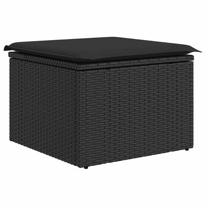 Set De Sofás De Jardín 7 Pzas Con Cojines Ratán Sintético Negro / Vetonek_5