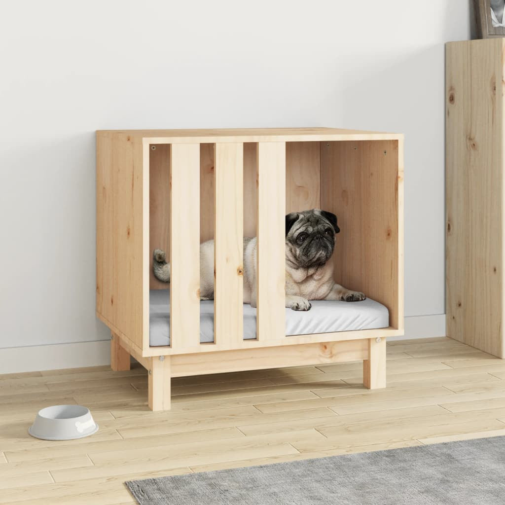 Vidaxl Caseta Para Perros Madera Maciza De Pino 60x45x57 Cm_1