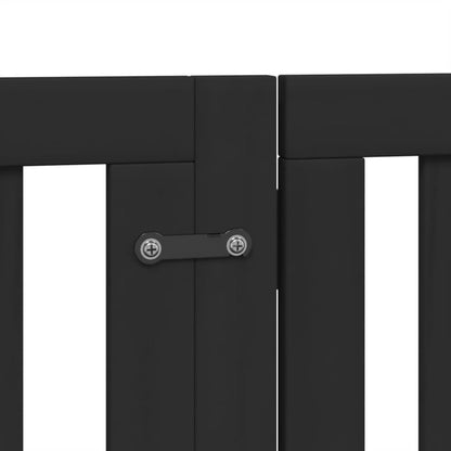 Vidaxl Puerta De Perros Plegable 12 Paneles Madera Álamo Negra 600 Cm_5
