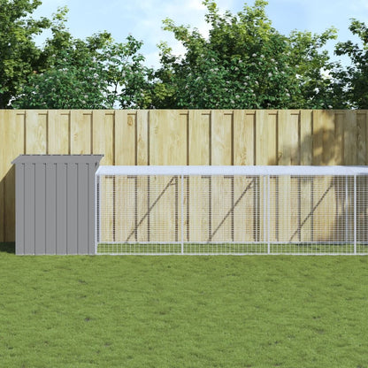 Vidaxl Gallinero Y Corral Acero Galvanizado Gris Claro 110x1017x110 Cm_1