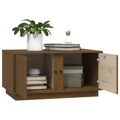 Mesa De Centro Madera Maciza De Pino Marrón Miel 80x50x40 Cm_3