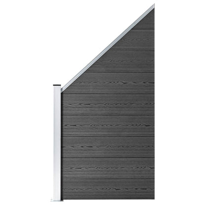 Set De Paneles De Valla Wpc Negro 446x(105-186) Cm / Vetonek_4