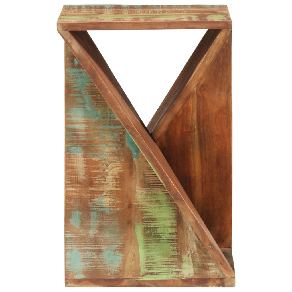 Mesa Auxiliar Madera Maciza Reciclada 35x35x55 Cm_1
