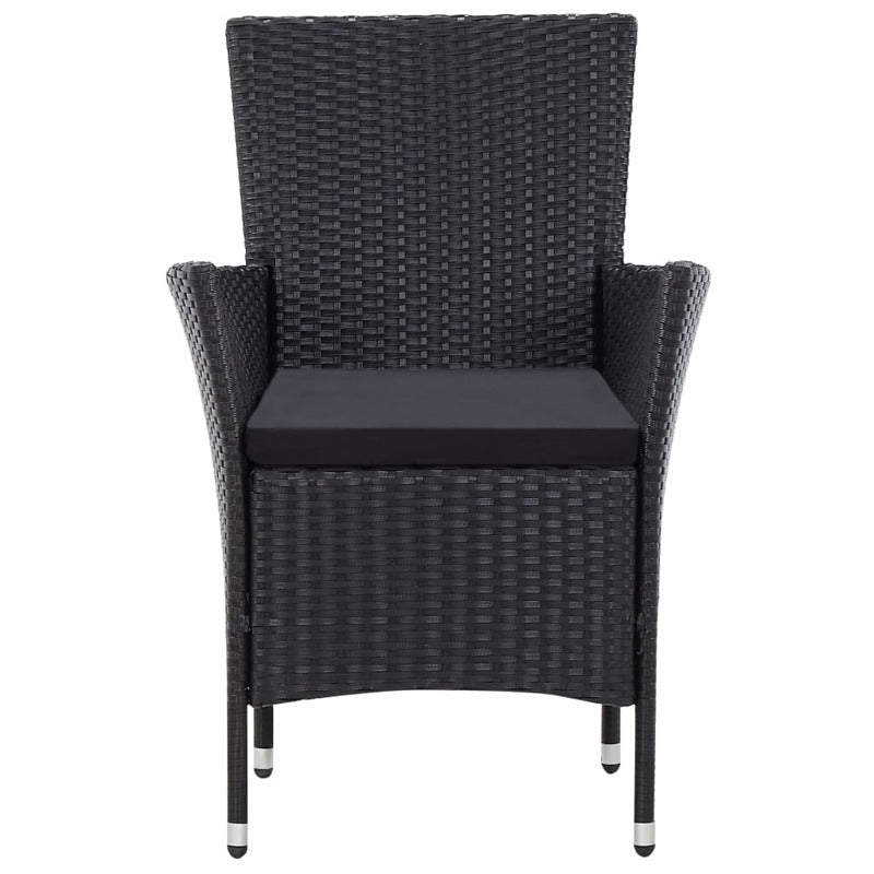 Vidaxl Juego De Comedor De Jardín 9 Piezas Ratán Sintético Negro_5