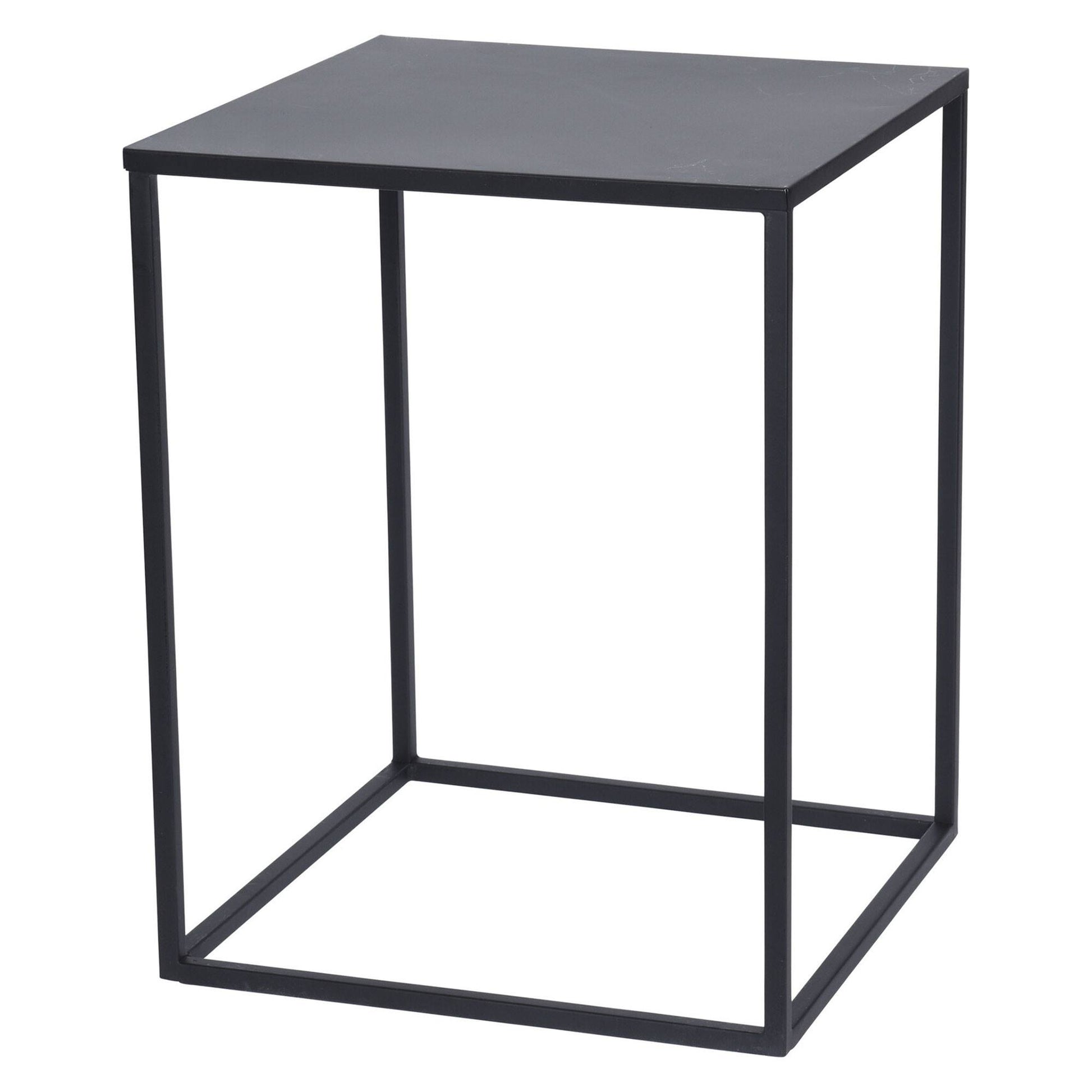 Well Home Juego De 2 Mesas Formato Cuadrado En Metal Color Negro