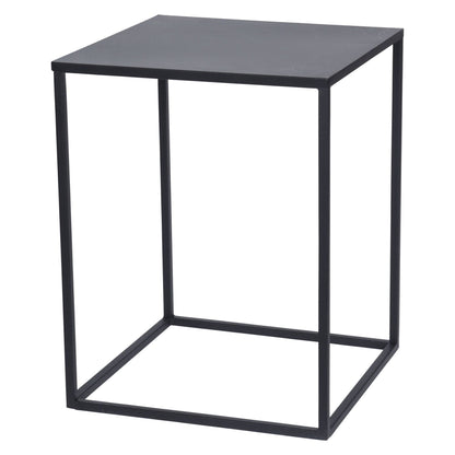 Well Home Juego De 2 Mesas Formato Cuadrado En Metal Color Negro