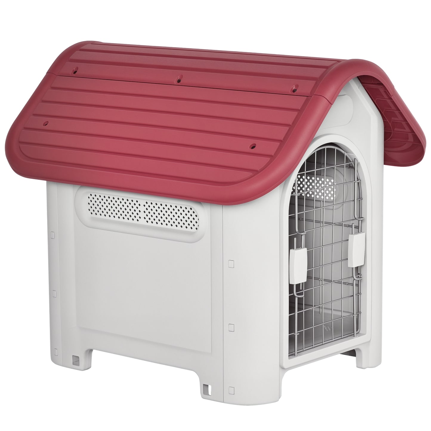 Pawhut Caseta De Perro Con 3 Respiraderos Puerta Ventana Para Jardín Terraza_0