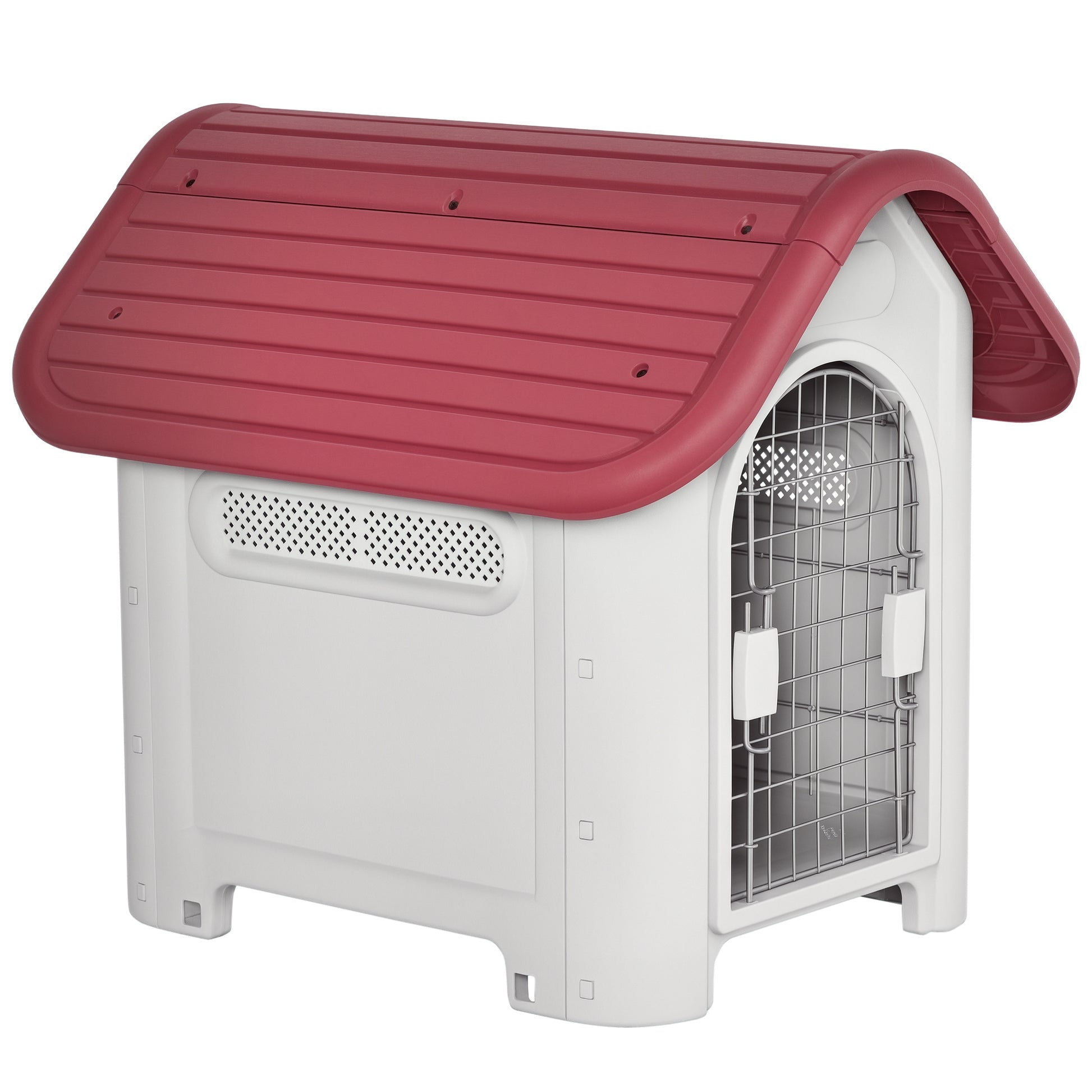 Pawhut Caseta De Perro Con 3 Respiraderos Puerta Ventana Para Jardín Terraza_0