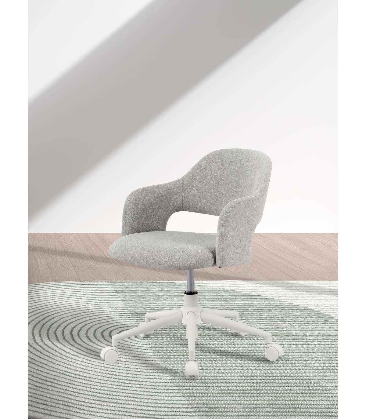 Silla Despacho Giratoria Elevable Acabado Gris, 58m(ancho) 71/81cm(altura) 58cm(fondo)_5
