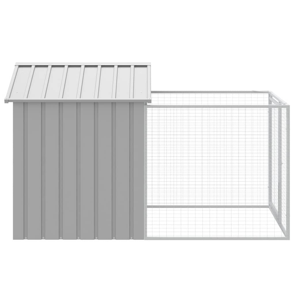 Vidaxl Caseta Perros Corral Acero Galvanizado Gris Claro 117x201x123cm_3