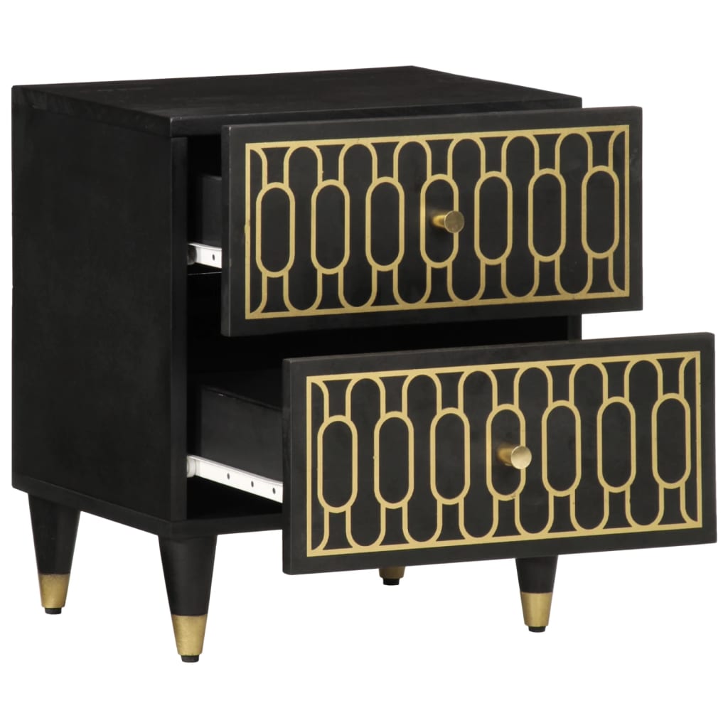 Mesitas De Noche 2 Uds Madera Maciza De Mango 40x33x46 Cm_1