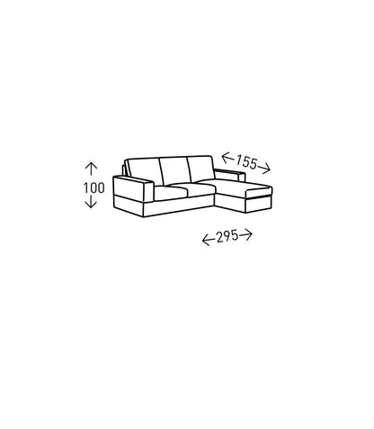 Chaiselongue Reversible Izbor Con Tela Antimanchas Marrón. 295 Cm (ancho) X 155 Cm (fondo) X 100 Cm (alto)._3