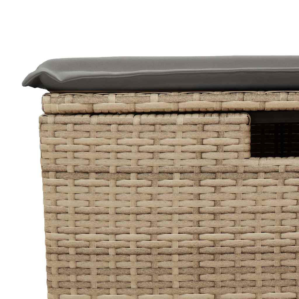 Juego De Sofás Jardín Con Cojines 5 Pzas Ratán Sintético Beige / Vetonek_3