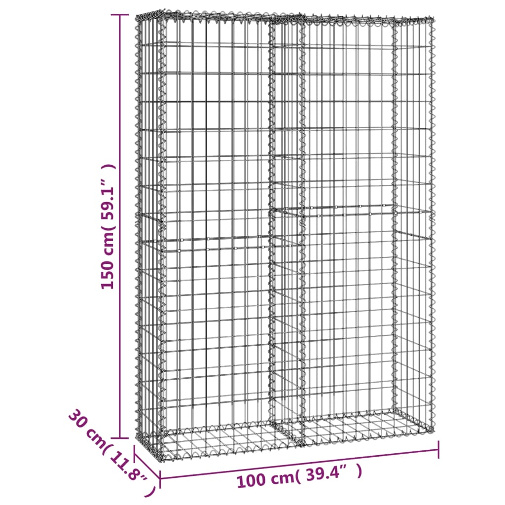Cesta Para Muro De Gaviones De Alambre Galvanizado 150x100x30cm / Vetonek_4