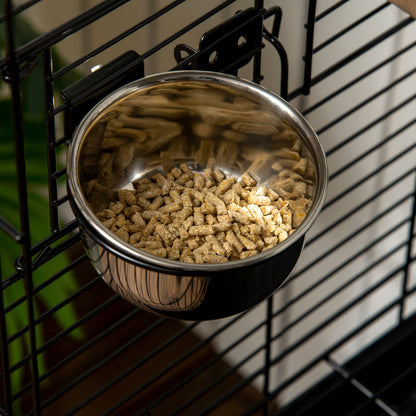 Pawhut Jaula Para Pájaros Con Soporte Con Ruedas Bandeja Extraíble Y 2 Comederos_3