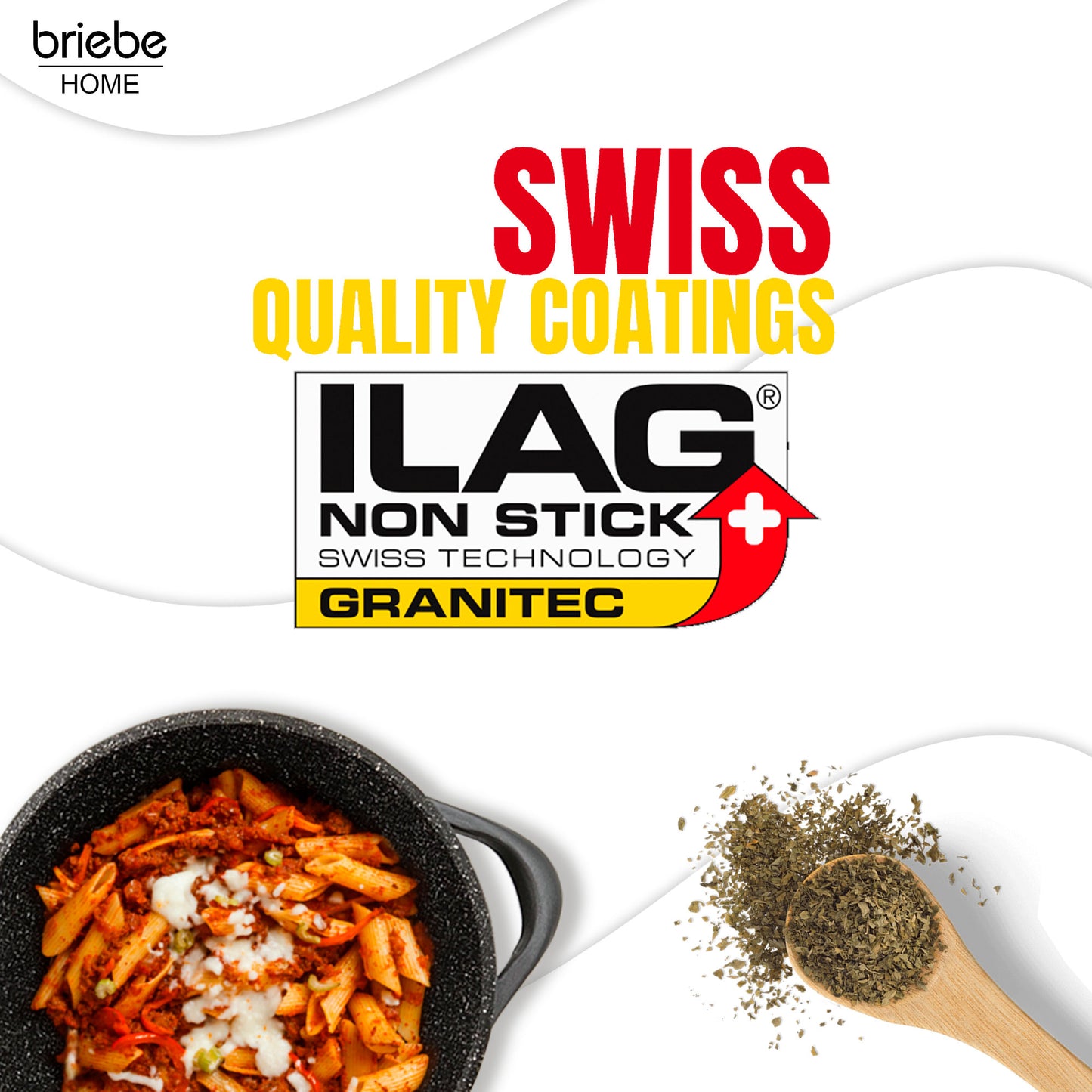 Batería De Cocina Inducción 8 Piezas Aluminio Fundido 4 Ollas Con Tapa De Cristal Antiadherente, Briebe, Mgk12s, Negro