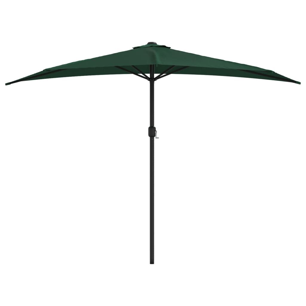 Vidaxl Sombrilla De Balcón Semicircular Palo Aluminio Verde 300x155cm_0