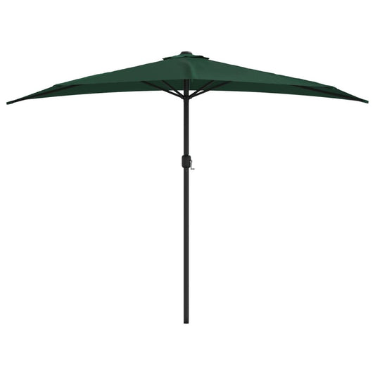Vidaxl Sombrilla De Balcón Semicircular Palo Aluminio Verde 300x155cm_0