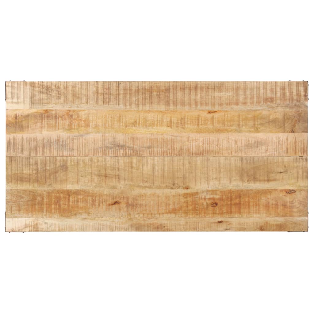 Mesa De Comedor De Madera Maciza De Mango Rugosa 140x70x76 Cm_2