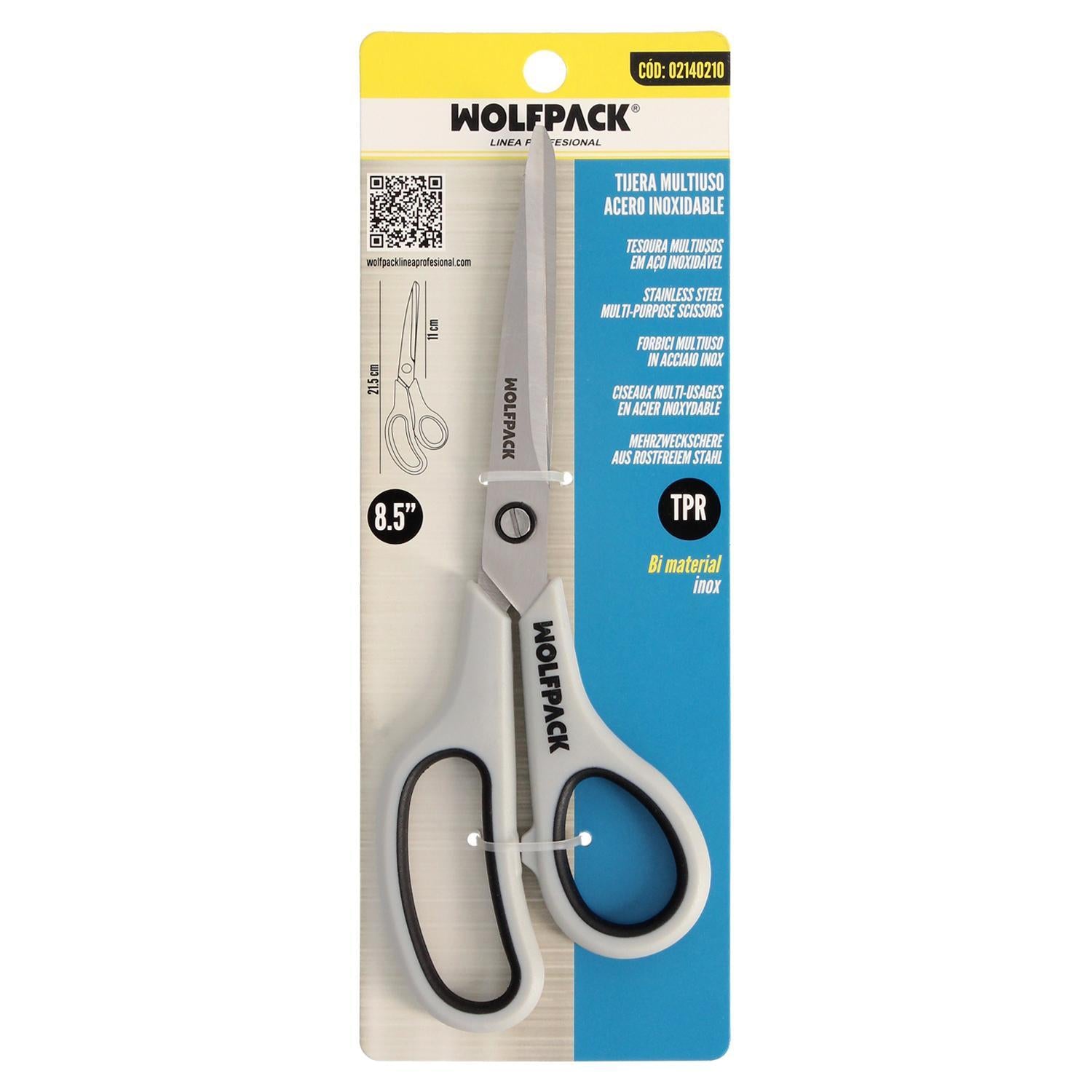 Tijeras Multiuso Acero Inoxidable 8,5 / 220 Mm. Hojas Acero Inoxidable, Mango Comodo Y Suave