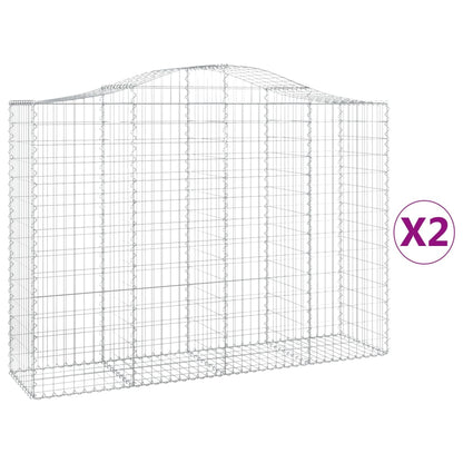 Cestas De Gaviones 2 Uds Forma De Arco Hierro 200x50x140/160 Cm_0