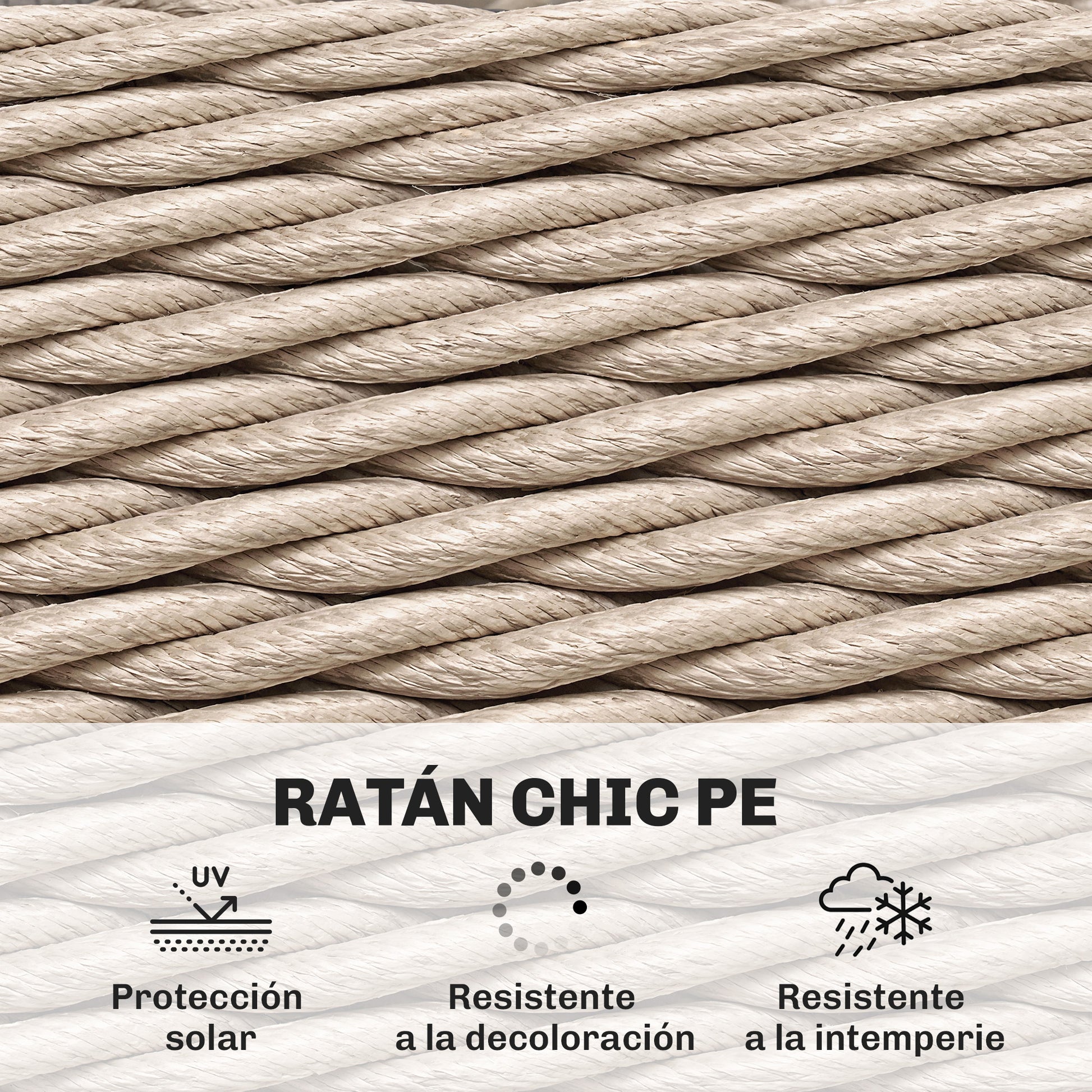 Outsunny Mesa De Jardín Exterior De Ratán Con Estante 65x65x50 Cm Amarillo_5