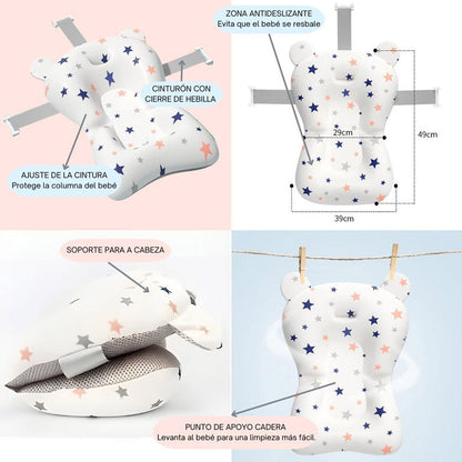 Bathby Bañera Plegable Rosa Para Bebés, Cojín Reductor, Termómetro, Patas Antideslizantes (rosa Pastel)
