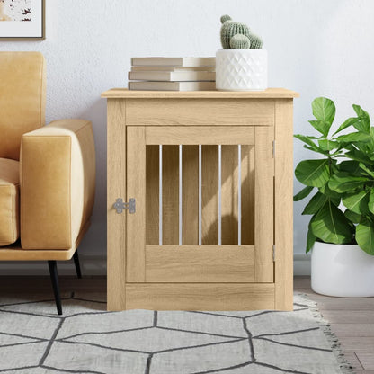 Jaula Para Perros Madera Ingeniería Roble Sonoma 64,5x80x71 Cm_2