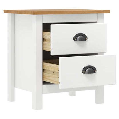 Mesita De Noche Hill Madera Maciza De Pino Blanco 46x35x49,5 Cm_1