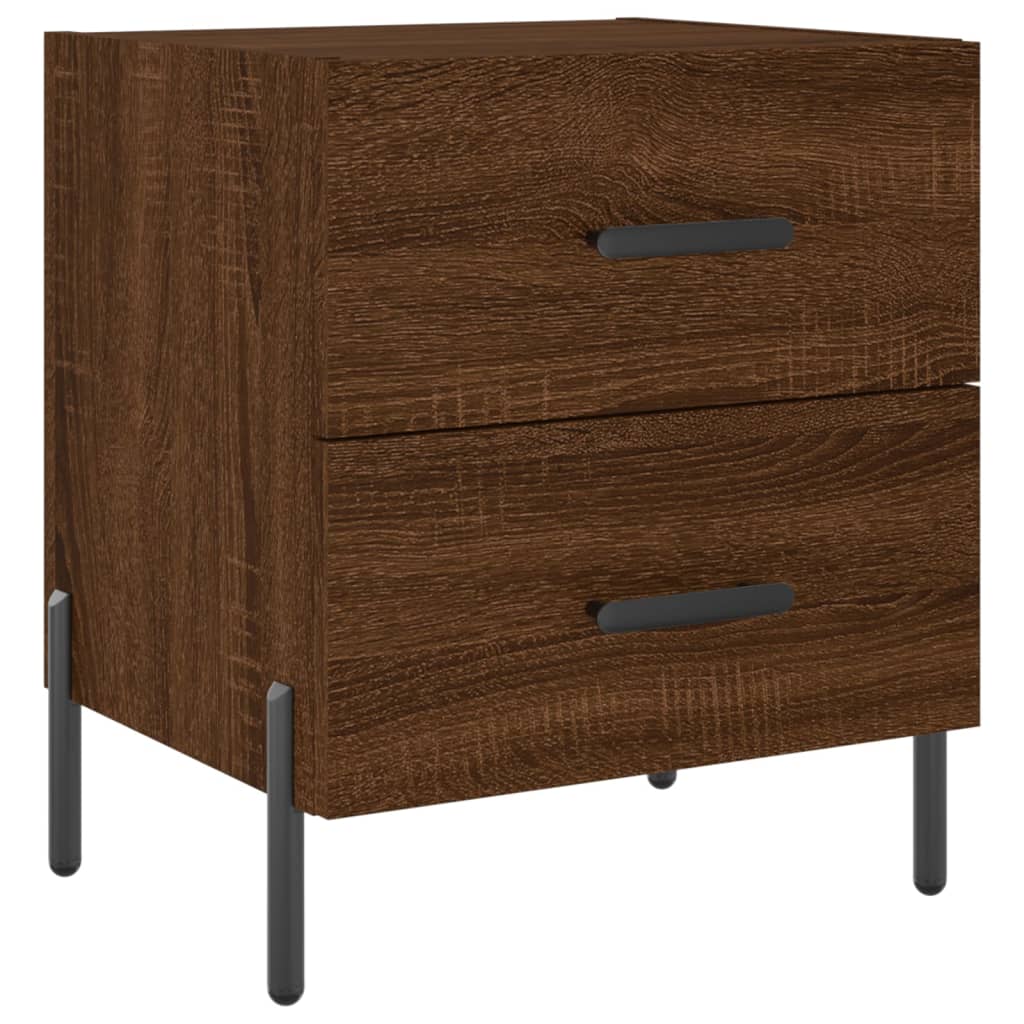 Mesita Noche 2 Uds Madera Ingeniería Marrón Roble 40x35x47,5 Cm_3