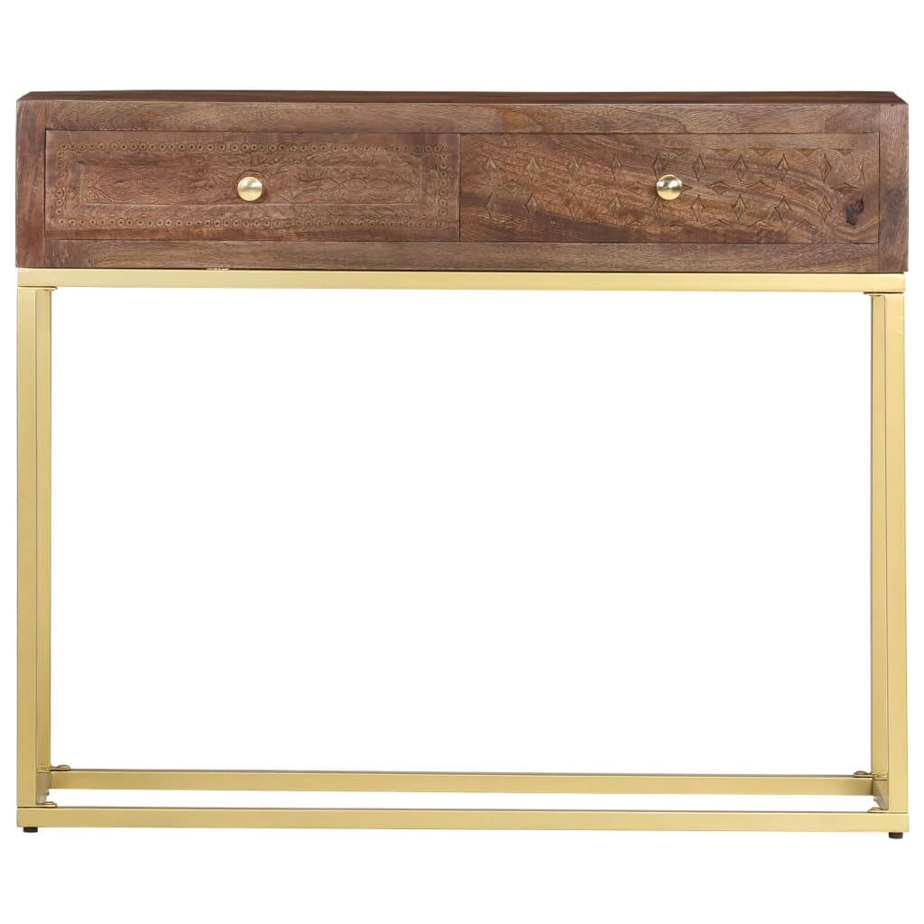 Mesa Consola De Madera Maciza De Mango 90x30x75 Cm_2