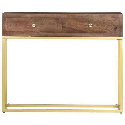 Mesa Consola De Madera Maciza De Mango 90x30x75 Cm_2
