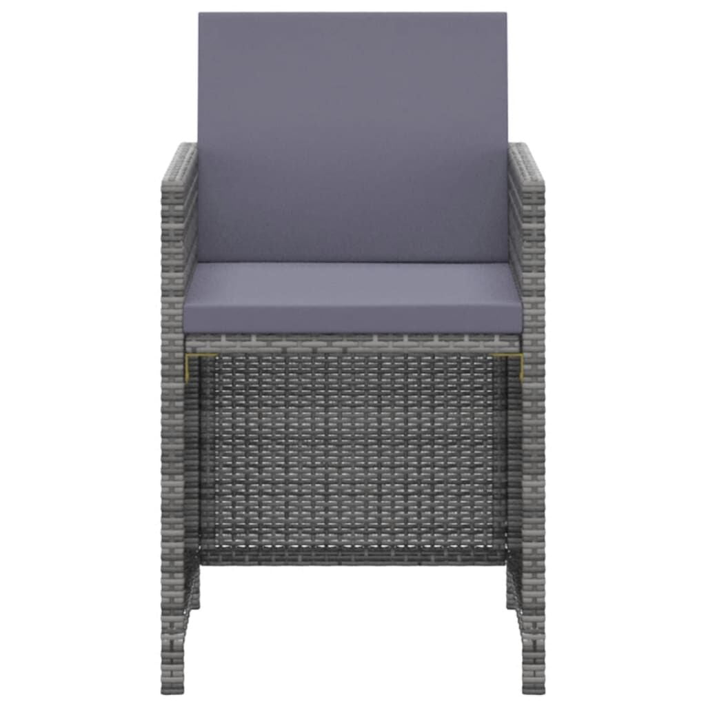 Vidaxl Set Comedor Para Jardín 3 Pzas Y Cojines Ratán Sintético Gris_3