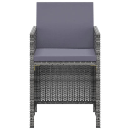 Vidaxl Set Comedor Para Jardín 3 Pzas Y Cojines Ratán Sintético Gris_3