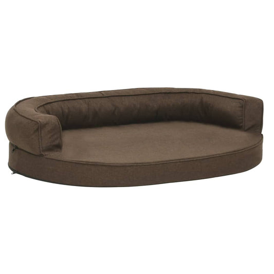 Vidaxl Colchón De Cama De Perro Ergonómico Aspecto Lino Marrón 75x53cm_0