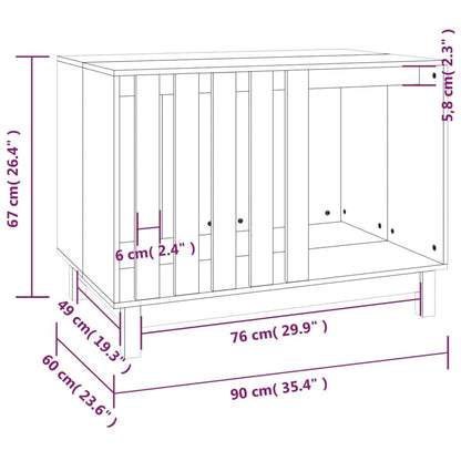 Vidaxl Caseta Para Perros Madera Maciza De Pino 90x60x67 Cm_2