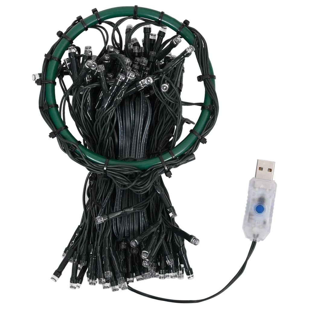 Vidaxl Red De Luces Para Árbol De Navidad 210 Led Blanco Cálido 210 Cm_3