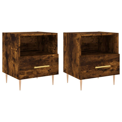 Mesita Noche 2 Uds Madera Ingeniería Roble Ahumado 40x35x47,5cm_0