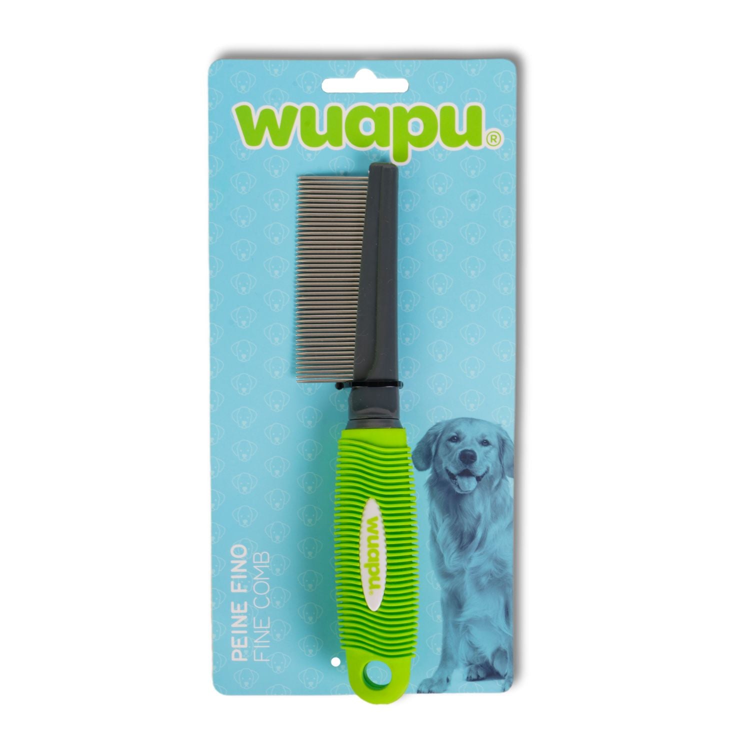 Peine Fino Wuapu, Peine Ergonómico Fino Para Perros Ideal Para Pelajes Largos, Finos Y Lisos