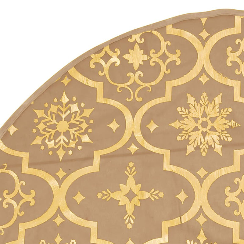 Vidaxl Falda Del Árbol De Navidad Lujosa Y Calcetín Tela Amarillo 90cm_5