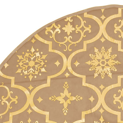 Vidaxl Falda Del Árbol De Navidad Lujosa Y Calcetín Tela Amarillo 90cm_5