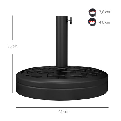 Outsunny Base De Sombrilla Redondo Rellenable De Cemento Ø45x36 Cm Negro_2