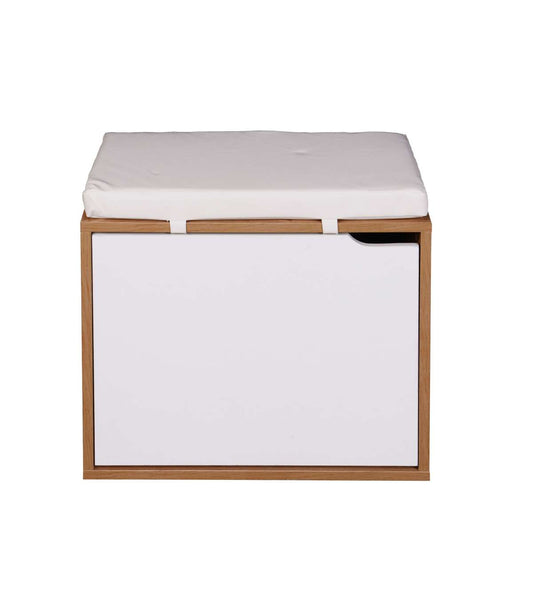 Banco Zapatero 1 Puerta Acabado Cerezo/blanco, 46cm(ancho) 50cm(altura) 29.5cm(fondo)_0