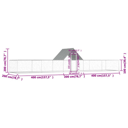 Vidaxl Gallinero Acero Galvanizado 10x2x2 M_2
