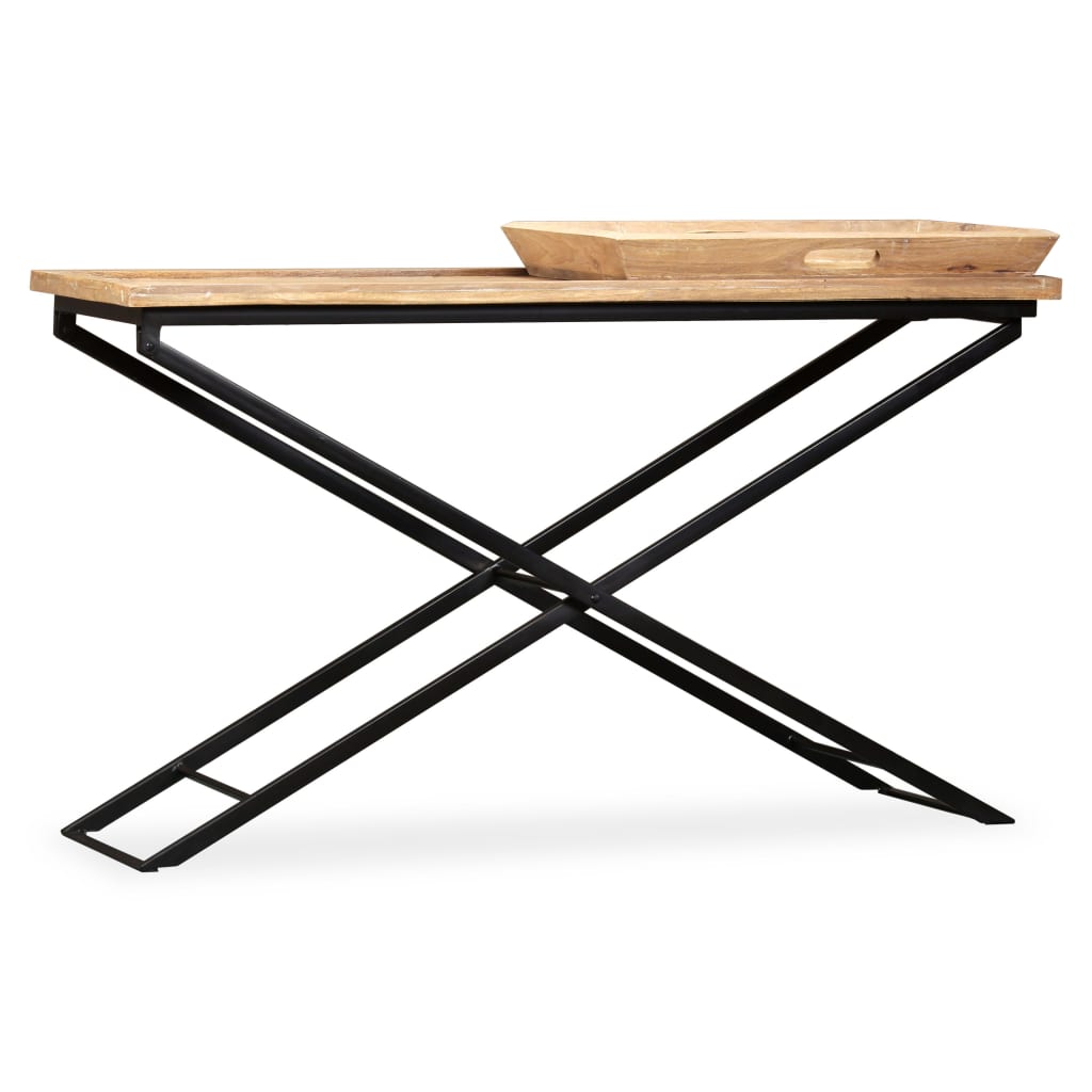 Mesa Consola De Madera De Mango Maciza 130x40x80 Cm_2
