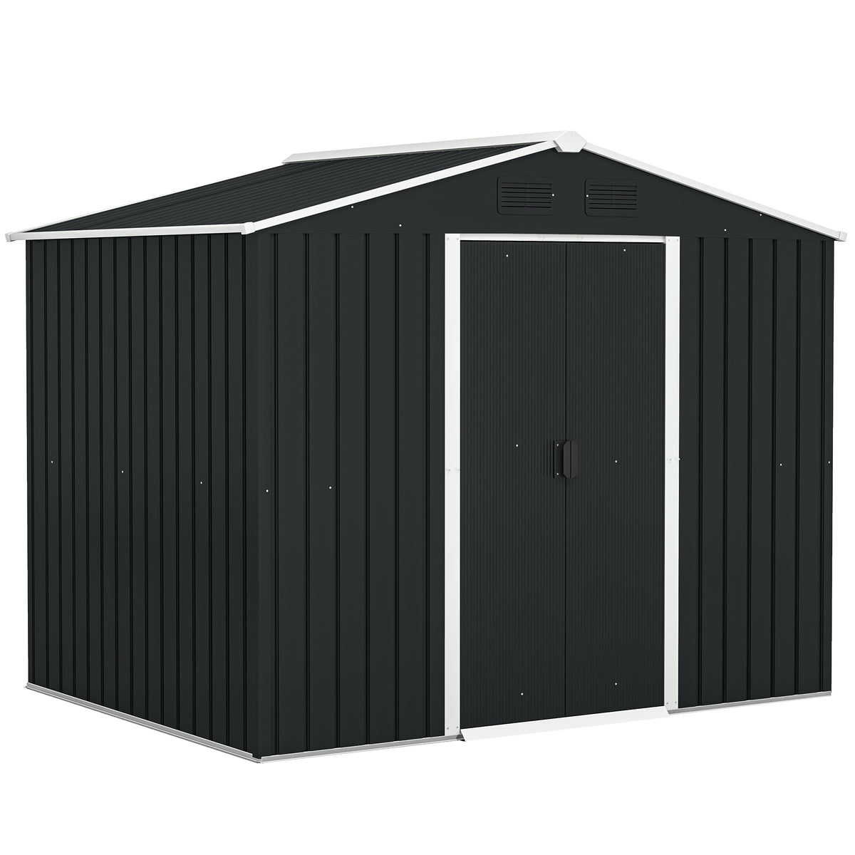 Caseta De Jardín Outsunny Acero, Pp Gris 236x174x190 Cm_0